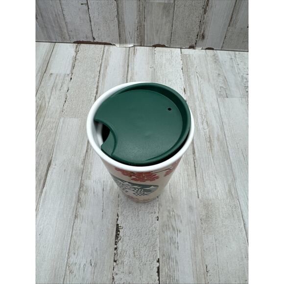 Starbucks Ban.dō+ Coffee Mug Tumbler Flowers 12 fl oz Ceramic Traveler 2018 Lid - Picture 2 of 10